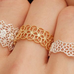 Großhandel Mode Einfache Ringe für Frauen Verschiedene Spitzens tile Trendy Gold & Silber gepflanzter Schmuck - Product Image 6