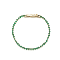 Bracelet vintage vert émeraude, cercle complet, rangée unique de cristaux, fermeture à fermoir, bijou de luxe intemporel, classique, pour soirée