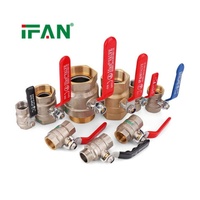 Vanne à boisseau sphérique IFAN OEM 1/4-4 pouces, filetée mâle-femelle, droite, résistante à la corrosion, en laiton