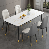 Meubles de maison populaires pour salle à manger Design moderne Table à manger bon marché avec 6 places