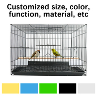 Nouvel arrivage Grande cage à oiseaux facile à nettoyer Volière en métal pour perroquet canari Deux portes Cage à oiseaux de forme carrée pour animaux de compagnie