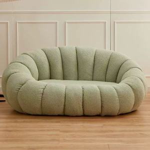 Modern Compression Boucle Sofa in a Box Channel Tufted Pink <b>Cloud</b> Sofa for Living Room Bedroom Apartment - Product Image 4
