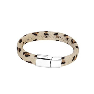Wholesale Calf Fur Leather <b>Men</b> <b>Silver</b> Jewelry Stainless Steel Bracelet - Product Image 4