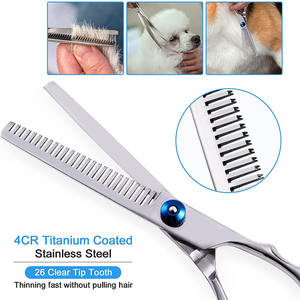 Ensemble de ciseaux professionnels pour toilettage des animaux de compagnie, 6,5 pouces, en acier inoxydable, outils multifonctionnels pour couper les poils de chien, avec peigne et étui - Product Image 3