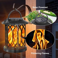 Lanterne solaire suspendue d'extérieur, étanche IP65, lampe de palais en diamant, LED, flamme vacillante simulée, lumière chaude, décoration de jardin