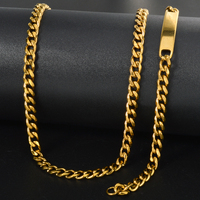 Nouveau Simple Creux 18k Plaqué Or En Acier Inoxydable Cubain Lien Chaîne Collier et Bracelet Ensemble de Bijoux pour les Femmes