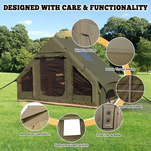 Tienda inflable al aire libre portátil impermeable superior tela Oxford gruesa doble capa cuatro estaciones configuración rápida Camping familiar - Product Image 2