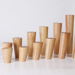 안정적인 변색 방지 원목 소파 다리 커피 사이드 테이블 가구 다리 원형 나무 캐비닛 침대 다리 - Product Image 6