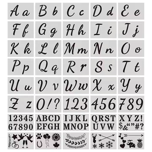 40 pochoirs de <span class=keywords><strong>lettres</strong></span>/alphabet avec des chiffres et des signes pour le dessin, le journal, les projets de bricolage, les pochoirs pour la peinture sur bois - Product Image 2