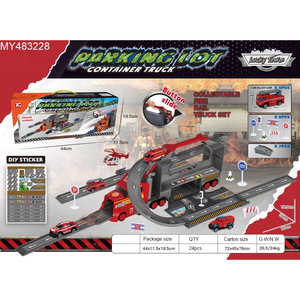 <span class=keywords><strong>Camion</strong></span> de pompiers pour garçons, grand transporteur de voitures, jouet à friction, ensemble de mini-voitures en plastique et métal, parking de la brigade incendie - Product Image 5