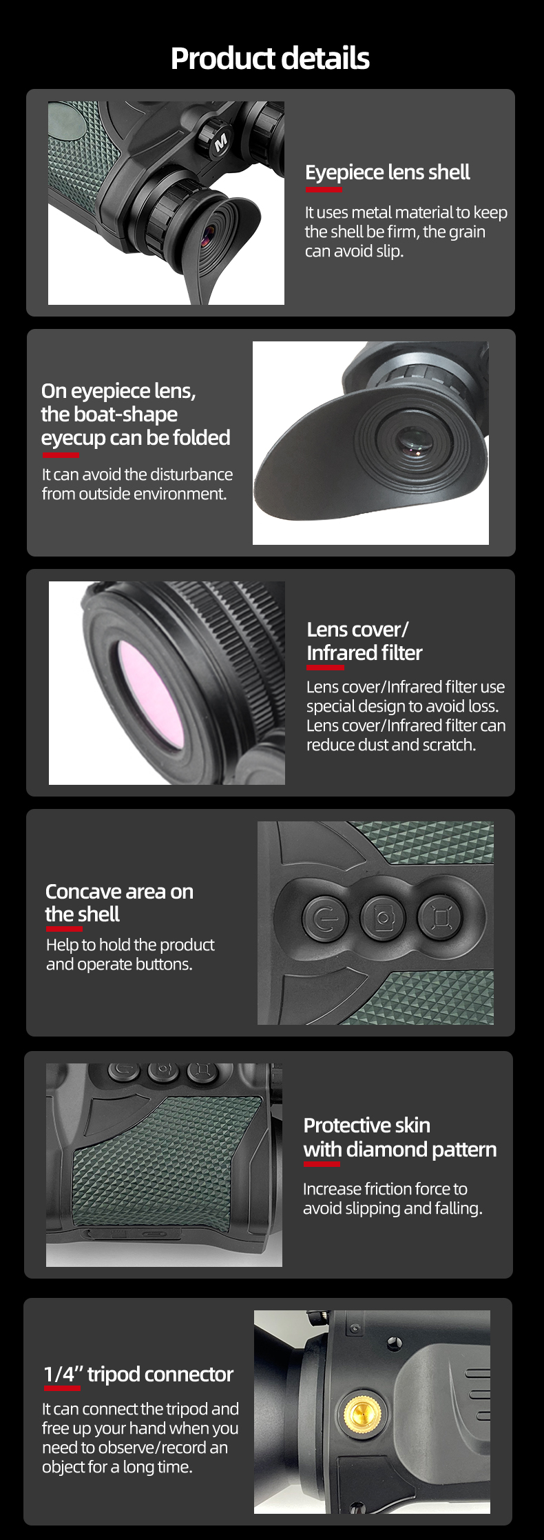 6.539X50 Digital Night Vision Binoculars WIFI APP with 10600m Laser