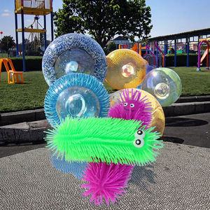 Pelota hinchada peluda personalizable, juguete deportivo Unisex hecho TPR 69*34*50cm, tamaño intermitente, nariz, sonrisa, modelo de goma suave PF0036 XTQ - Product Image 1