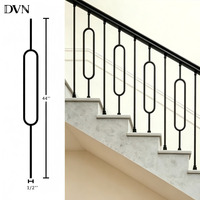 Balustres en fer forgé DVN, style villa américaine, ovales noirs creux, pour escaliers intérieurs, 1/2''*44'', meneaux d'escalier métalliques
