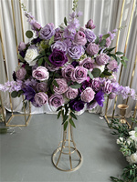 IFG Home Lila Seiden-Kunstblumenarrangement 60cm Kugel für Hochzeiten und Feiertage, Heimdekoration für Weihnachten, Muttertag, Ostern