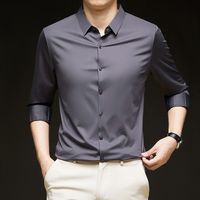 Kemeja Pria Berkualitas Tinggi Custom, Kerah Kancing, Untuk Kantor, Mewah, Warna Solid, Lengan Panjang, Regular Fit
