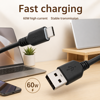 Câble USB C à charge rapide, USB A vers USB C, 3A, câble de charge rapide, cordon de charge en PVC, construction durable