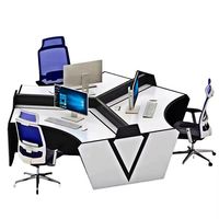 Console de surveillance minimaliste réglable avec finition émaillée, bureau de centre de commande, poste de travail, chaise, armoire de rangement pour salle de contrôle