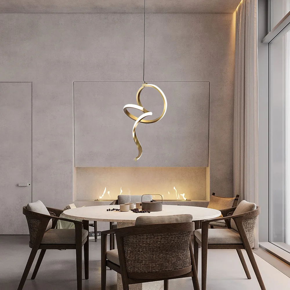 Fornitura di fabbrica plafoniera ad anello in alluminio sala d'oro lampadario moderno nordico lampadari a cerchio a Led e lampade a sospensione