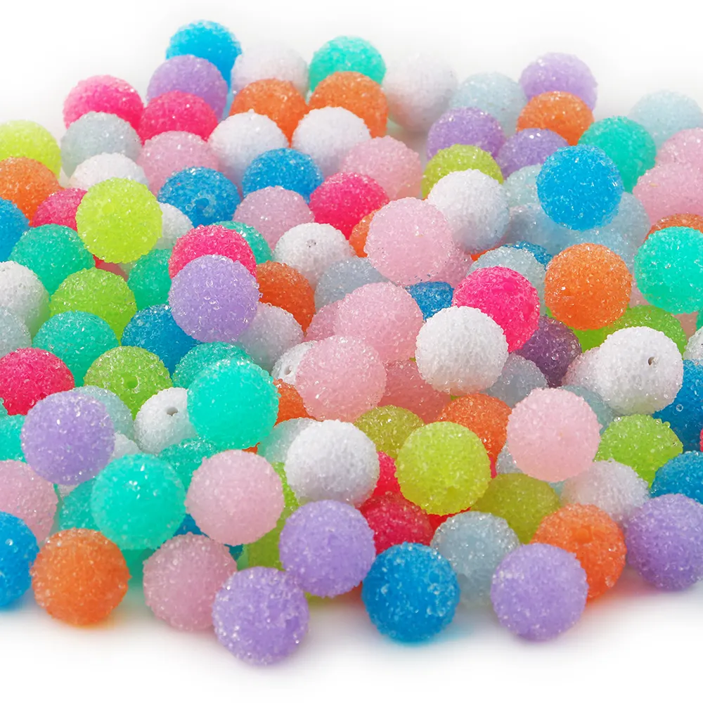 Kovict Wholesale Chunky Bubblegum Beads 20mm Granule Granulated Acrylic Sugar Rhinestones Beads For Beaded Pen Making