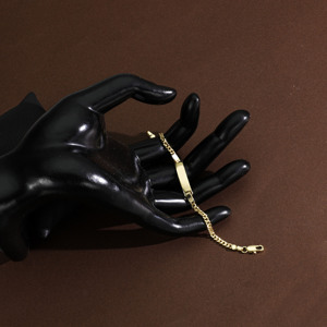 Bracelet en laiton plaqué or 14 carats pour <span class=keywords><strong>bébé</strong></span>, chaîne Figaro, personnalisable avec numéro, nom ou initiales, cadeau d'anniversaire, vente en gros de bijoux tendance CM - Product Image 6