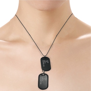 Collar personalizado con 2 etiquetas de perro de acero inoxidable para hombre, cadena con nombre grabado - Product Image 5