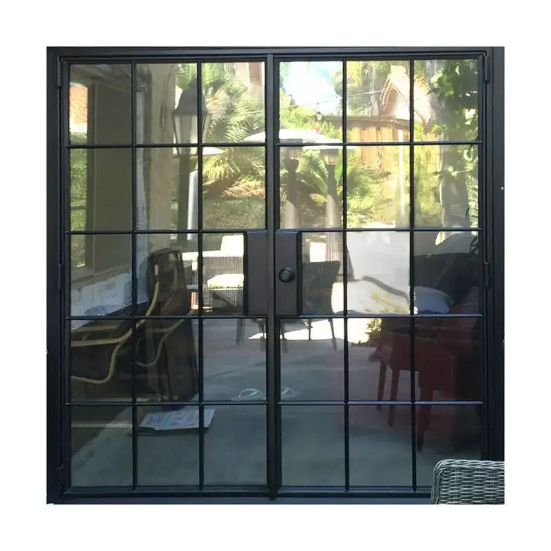 Prima porte intérieure battante étroite portes en verre trempé à double vitrage porte battante pour la maison