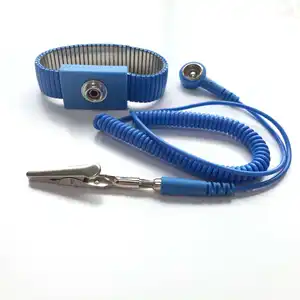 ESD Electronic Cleanroom Anti Static Bracelet Wrist Strap Adjustable PVC Coil Cord Anti Static Wrist Strap