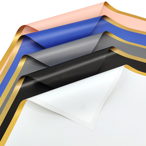 Marco <span class=keywords><strong>de</strong></span> Plástico Impermeable con Borde Dorado para Diseño, Regalo para Empaque, Ramo <span class=keywords><strong>de</strong></span> Flores Personalizado, Papel <span class=keywords><strong>de</strong></span> Envolver Flores3 - Product Image 1