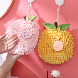 Serviette de cuisine en chenille en forme de fruit, en polaire corail, absorbante et à séchage rapide, couleur aléatoire - Product Image 2