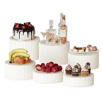 Présentoirs à buffet de 150 lb de capacité, 3 hauteurs avec plaques en acrylique, support à gâteau en papier alvéolé pour mariage, fête, présentation de desserts