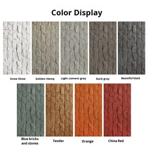 Piastrelle per pareti esterne in pietra culturale leggera in pietra per piccoli funghi con pelle di fondo decorativo artificiale - Product Image 2