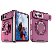 Coque de téléphone en PC rigide peinte avec cache-caméra coulissant, prête à être expédiée, pour iPhone Duo avec béquille annulaire 360° et coque antichoc magnétique