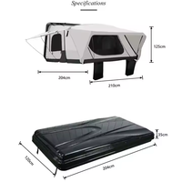 Tente de toit rigide pour voiture pour 3-4 personnes, une chambre, camping en plein air, tente de toit avec design latéral rabattable