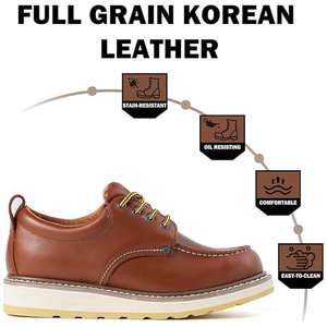 Chaussures de travail confortables pour hommes <span class=keywords><strong>DieHard</strong></span> 82994, en cuir pleine fleur de 4 pouces, à bout souple, à lacets, avec embout en mocassin et semelle antidérapante, pour l'industrie et l'usine - Product Image 5