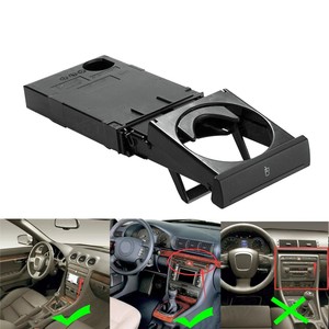 Portavasos Telescópico 4B0862534D para Audi A6 C5 1998-2005, Plástico Negro para Consola Central, Almacenamiento para Vasos - Product Image 4