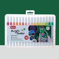 Vente en gros de stylos à peinture acrylique de stylos à encre de base acrylique multicolores pour la peinture rupestre, verre