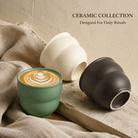 Ensemble tasse et soucoupe en porcelaine céramique, design moderne et luxueux, compatible lave-vaisselle, pour programmes de boissons en restaurant, commande en gros