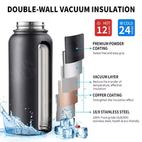 Bouteille d'eau isolée en acier inoxydable avec infuseur à thé et couvercle en paille Tasse de voyage étanche pour garder les boissons chaudes et froides