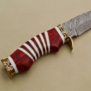 Magnifique couteau de chasse artisanal en acier Damas de qualité industrielle, idéal pour le camping en extérieur, cadeau de collection, 13 pouces, pointe tombante, OEM Pakka - Product Image 4