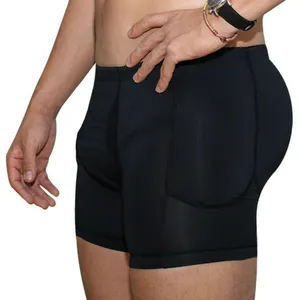 Di Colore solido Degli Uomini di Modellamento del Corpo di Tratto Stretto Mutandine Con Falso Culo Sexy Nero S-6XL Imbottito Hip Biancheria Intima