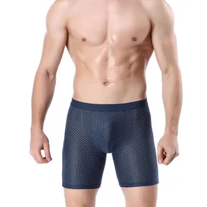 Men sport-laufende unterwäsche sommer strumpfhosen atmungsaktiv schnell trocknend fitness ice silk lange boxer briefs