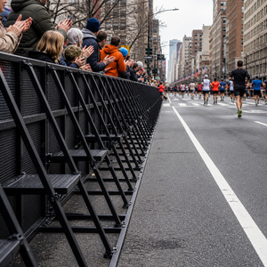 Black Powder Coated Crowd <b>Control</b> Fence, Stable <b>Standing</b> Base Supported Barricade, Easy Assembly Access <b>Control</b> Barrier for Live - Product Image 4