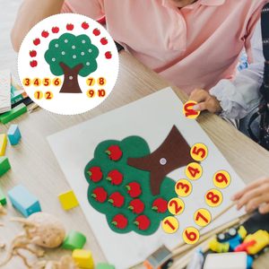 ของเล่นเสริมพัฒนาการทางคณิตศาสตร์ ต้นแอปเปิ้ลทำจากผ้าสักหลาด เป็นมิตรกับสิ่งแวดล้อม เหมาะสำหรับการจับคู่ ฝึกทักษะคณิตศาสตร์ สำหรับเด็กอนุบาล - Product Image 6