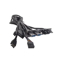 Cable de Panel Frontal Dual USB 3.0/3.1 para Caja de PC con Puerto de Audio HD I/O, Material PVC/TPE, Blindaje de Lámina, 12 Meses de Garantía