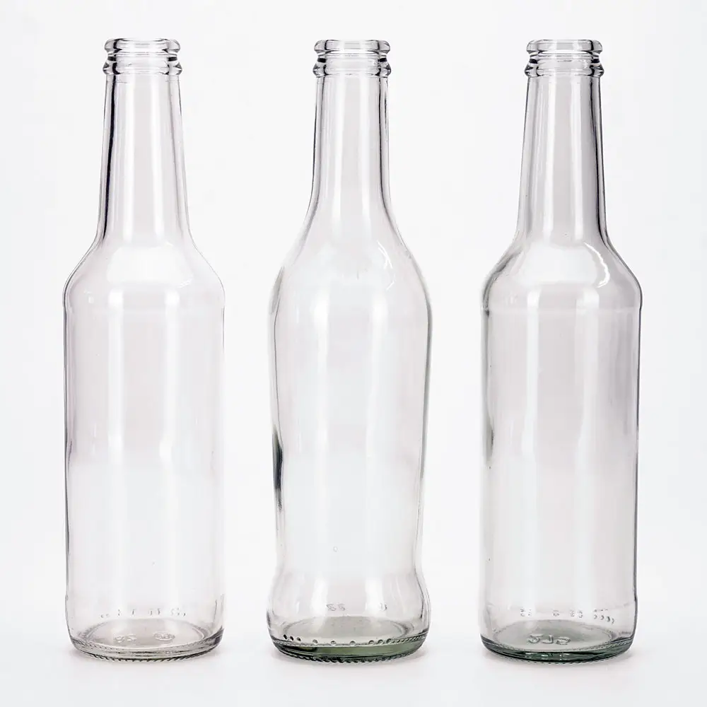 VISTA Wholesale Price 275ml Beer Bottle Transparent Clear Glass Bottle 350ml With Crown Cap
