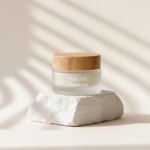 Support Customized LOGO 30g 50ml 100ml 200ml <b>Empty</b> Bamboo Lid Amber Clear Frosted Face Body Cream Cosmetic Glass Cream <b>Jar</b> - Product Image 5