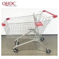 Chariot de courses pliable Suzhou QHDC Euro en acier zingué EU-150 avec roulettes de 5 pouces, durable et antirouille