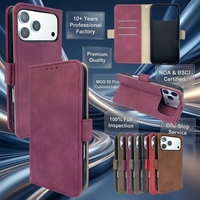 Étui portefeuille vintage en similicuir suédé mat avec fentes pour cartes et support rotatif à 360° °   Coque de protection antichoc pour iPhone 11PRO/PRO MAX