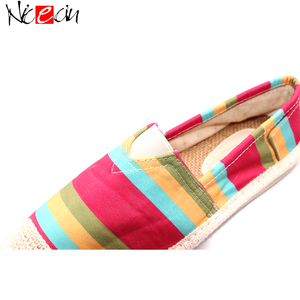 Alpargata de verano para mujer, sandalias con suela de yute arcoíris, zapatos de plataforma de tela - Product Image 5