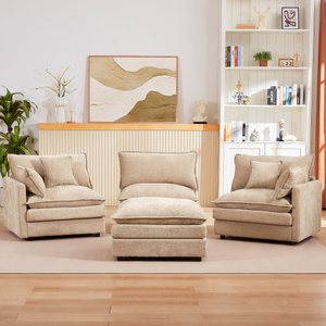 Juego de sofás modernos en forma de L para sala de estar, cómodos sofás de nube de 3 plazas para sala de estar y dormitorio - Product Image 3